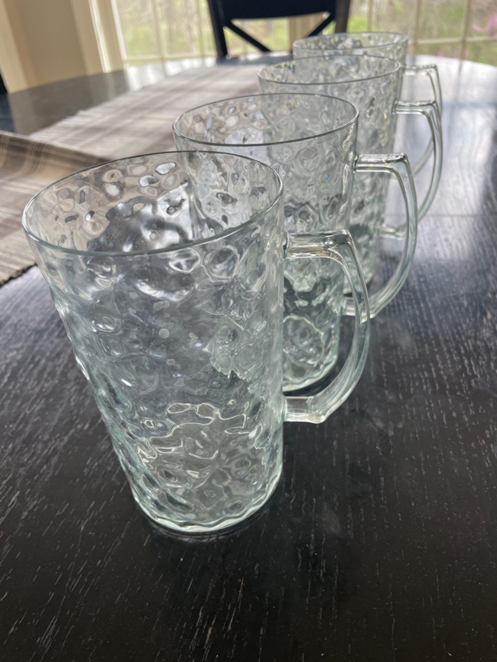 Clear Textured Mugs - Set of 4 plastic
